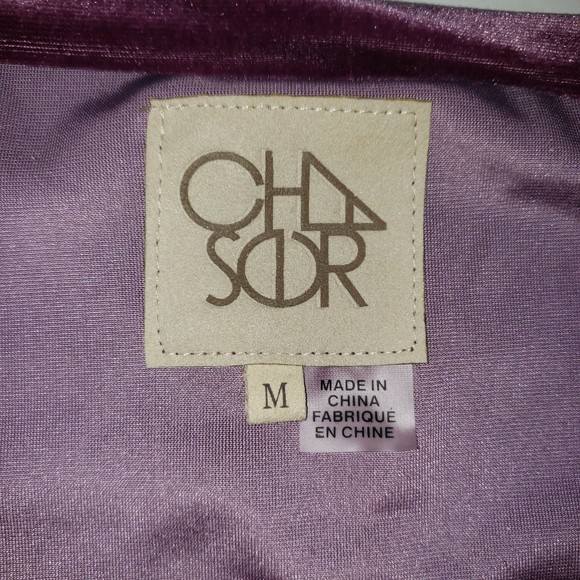 CHASER Purple Velour Long Sleeve Top Size Medium New With Tags - Picture 6 of 10